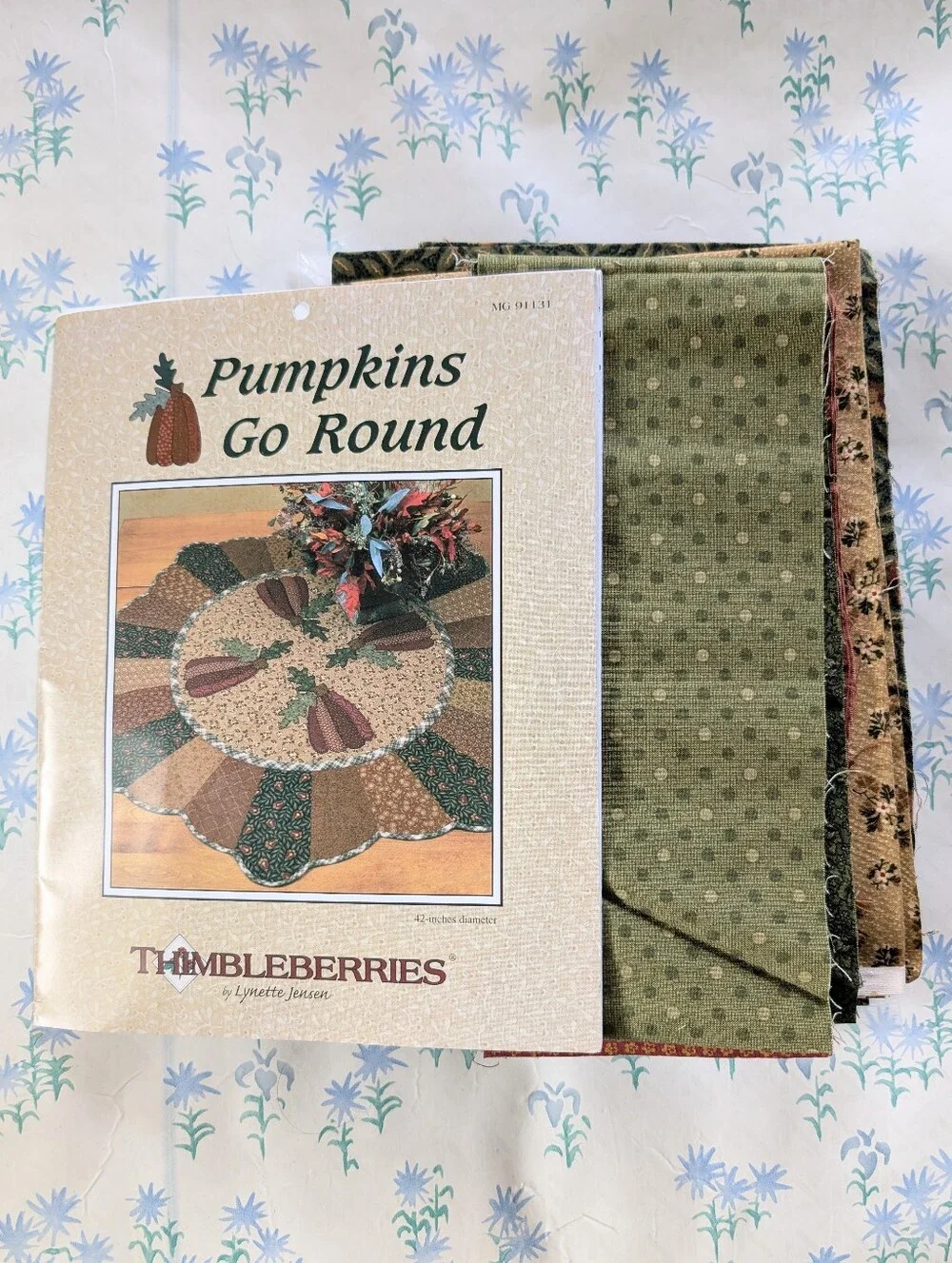Thimbleberries Pumpkins Go Round Table Topper Quilt Kit NEW Primitive Sewing DIY